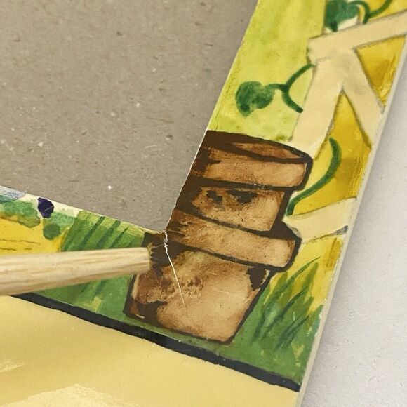 Vtg Exposures Hand Painted "April" Months of the Year 4X6 Picture Frame Garden - Picture 4 of 13